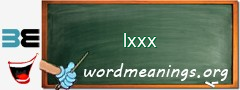 WordMeaning blackboard for lxxx